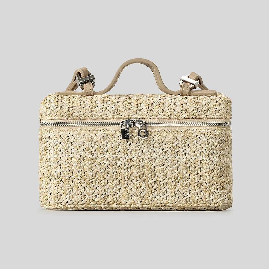 Fashion Box Pp Straw Women Handbags Weave Small Shoulder Bags Casual Summer Beach Crossbody Bag Mini Bali Travel Purses 2025