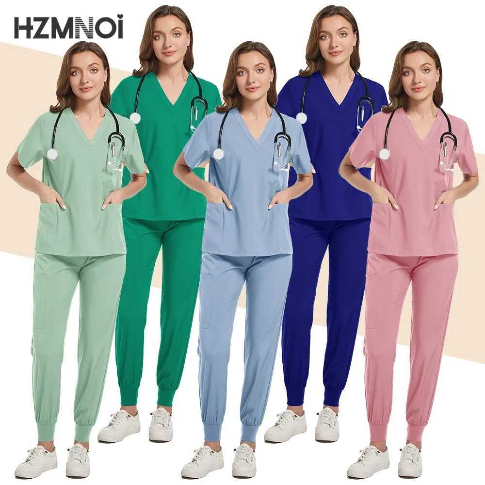 Woman Nursing Enfermeria Sets Surgical Uniforms Top Pant Articles Medical Uniform Scrubs Clinical Beauty Sn Hospital Suits X250410