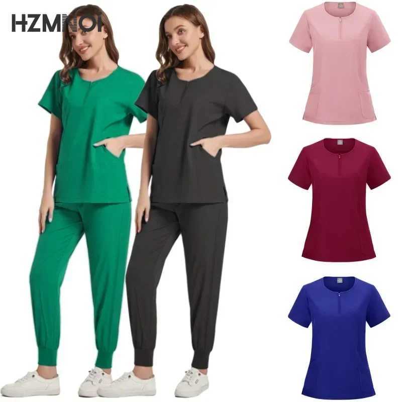 Surgical Uniforms Woman Scrub Set Medical Nurse Beauty Sn Workwear Clinical Scrubs Top + Pant Spa Doctor Nursing Tunic Suit X2504101