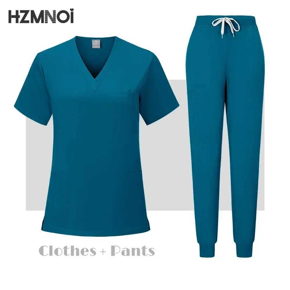 Short Slved Scrubs Uniform Tops+Pants Nursing Uniforms Women Multicolor Pet Shop Doctor Medical Surgery Workwear Surgical Sets X250410
