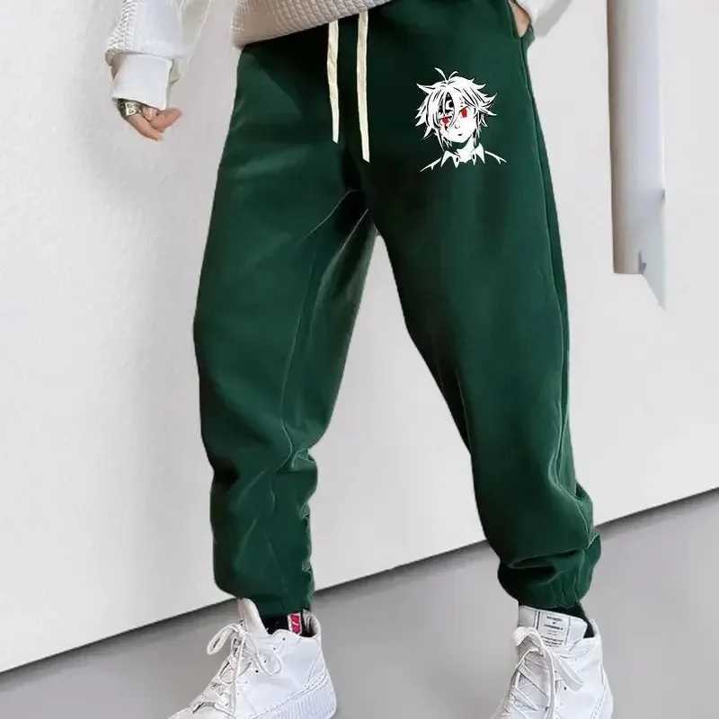 2024 Anime Portrait Printing Running Pants Mens Casual Waist Stretch Sports Pants Suitable for Spring and Autumn S-3XLXJ250410