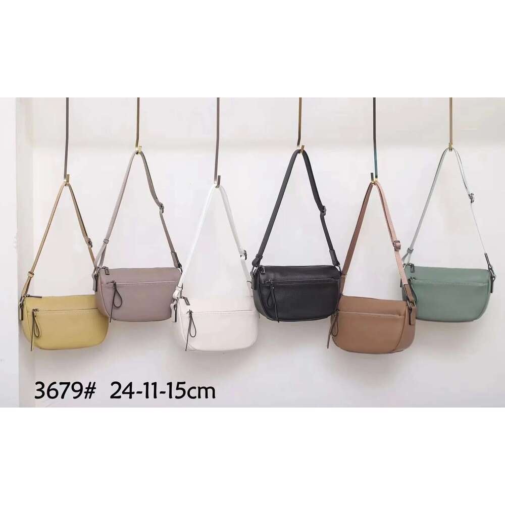 First Layer Cowhide Cow Leather Women's Fashionable Single Shoulder Crossbody Bag Ladies' Solid Color High Quality Handbag