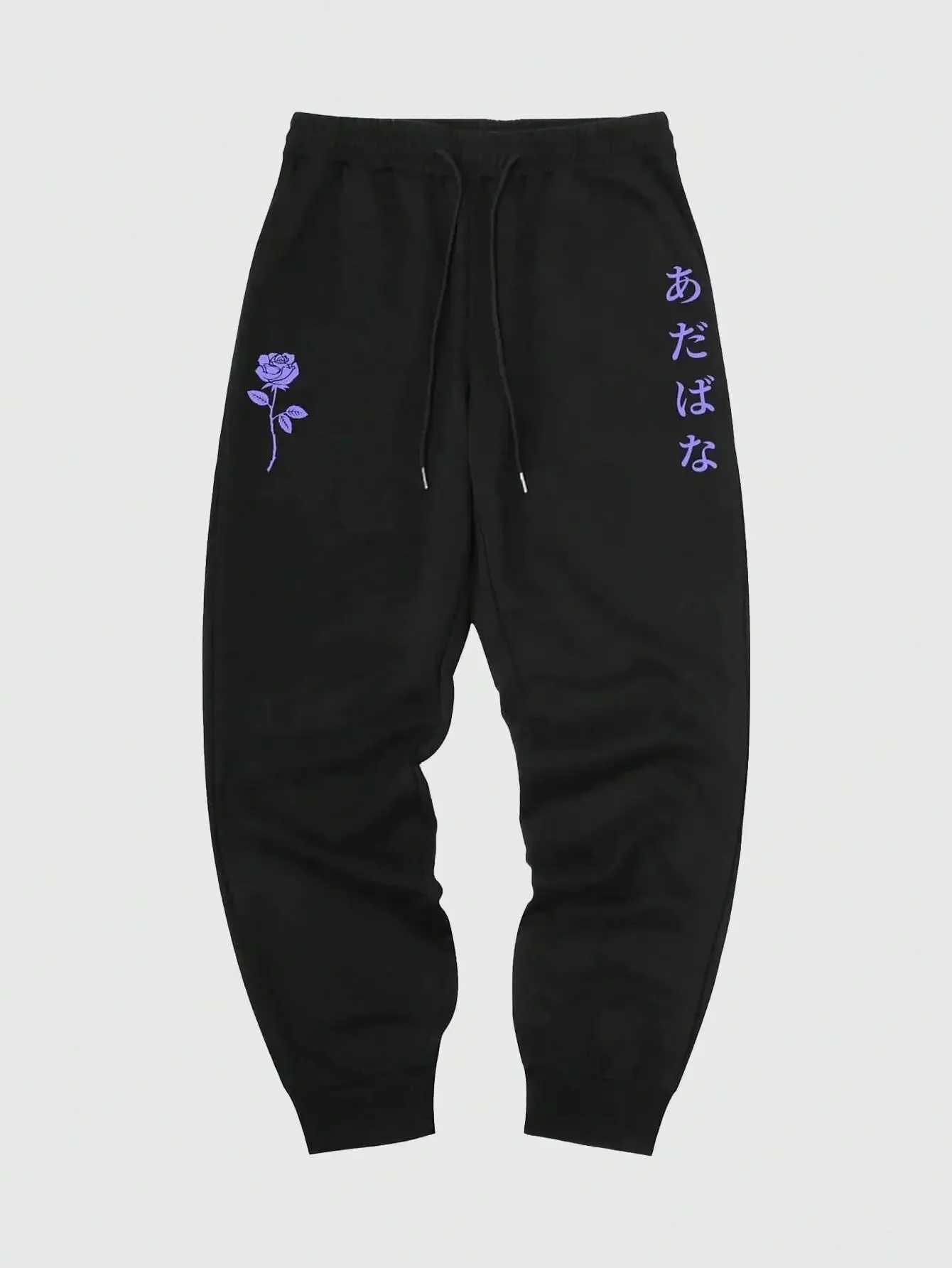 floral print casual edition womens pants fashion trend hip-hop Trouser with DrAWstring Pockets Sweatpants FemaleXJ250410
