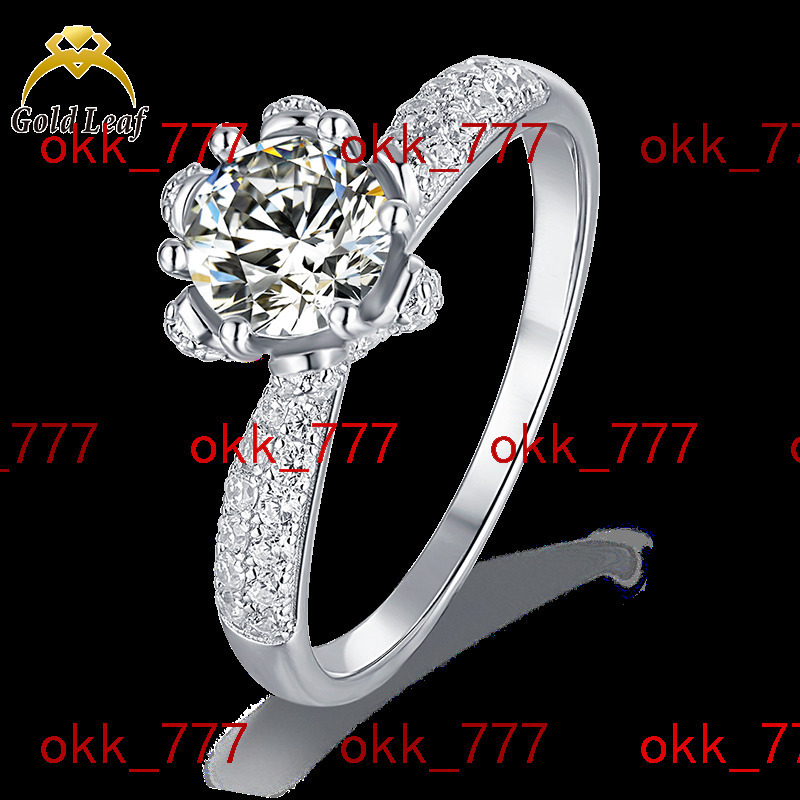 Goldleaf Jewelry Luxury 925 Silver with Moissanite Diamond Wedding Rings Moissanite Ring
