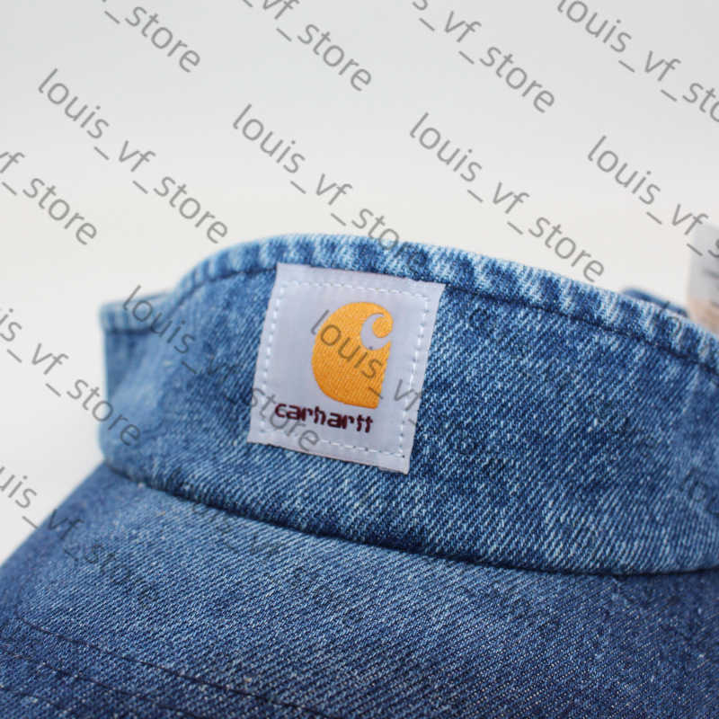 Washed Denim Distressed Hollow Top Hat Summer Sun Protection and Sunshade Versatile Simple Fabric Label Casual H250411