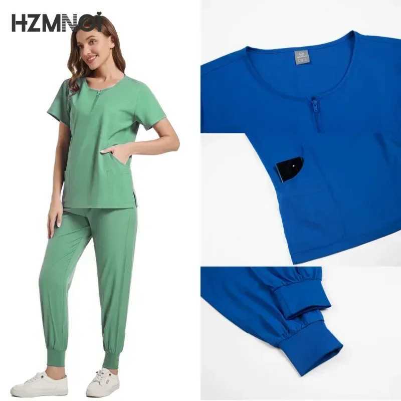 Surgical Uniforms Woman Scrub Set Medical Nurse Beauty Sn Workwear Clinical Scrubs Top + Pant Spa Doctor Nursing Tunic Suit X2504101