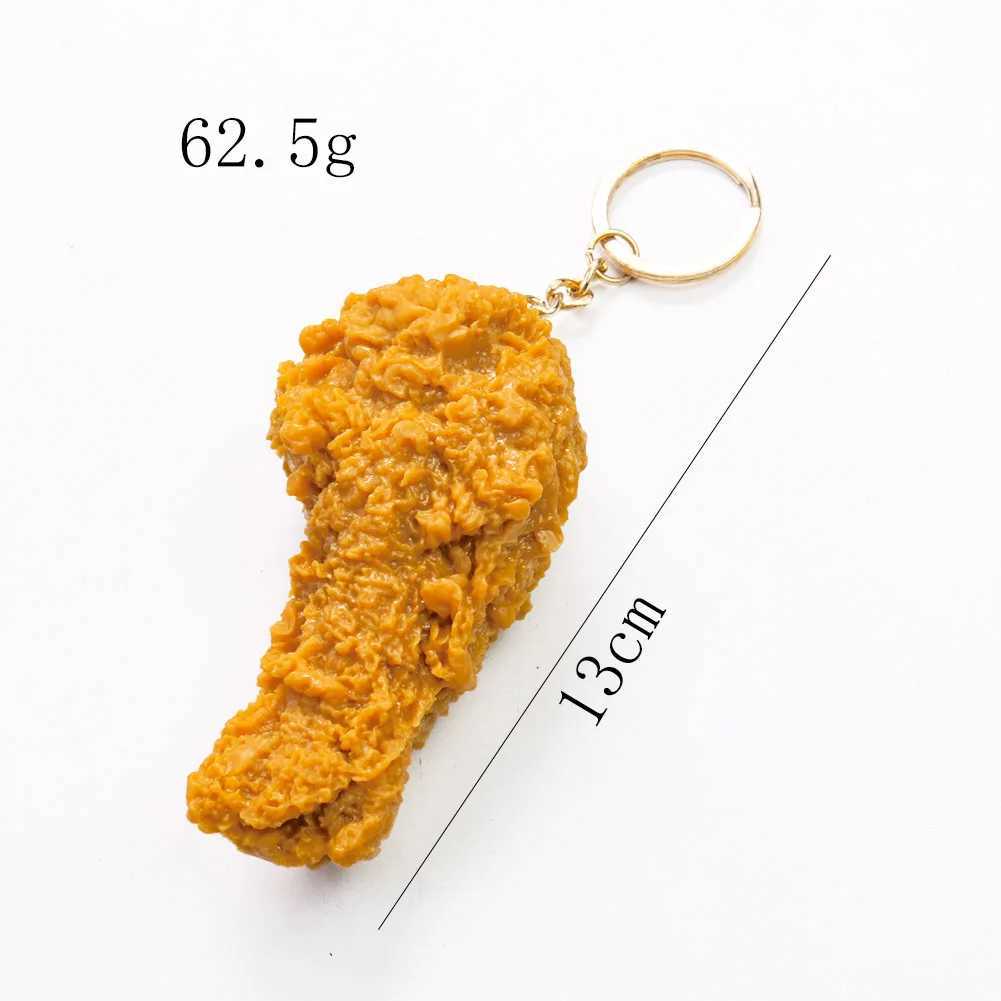 Fried Chicken Simulation Food Keychain Fried Drumstick Chicken Nuggets Keychain Restaurant Customer Gift Chef Keychain W250411