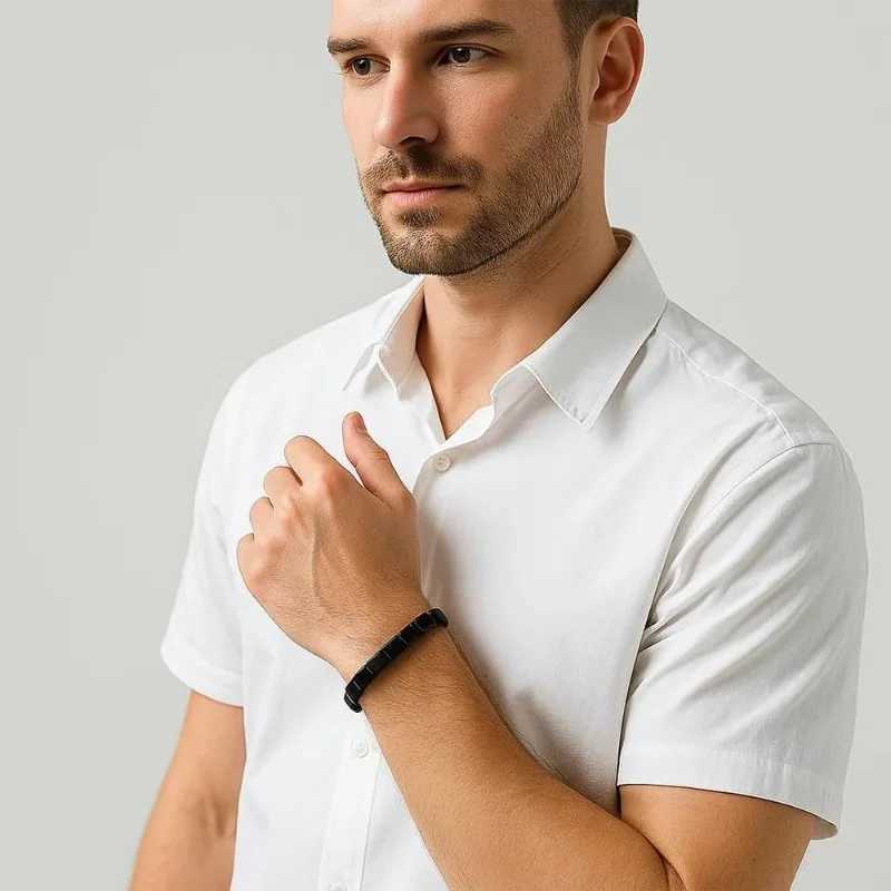 2025 New Hematite Bracelet Men Hematite Bracelet Naturally Support T-Levels Restore Confidence Nhance Mental Clarity Focus L251111