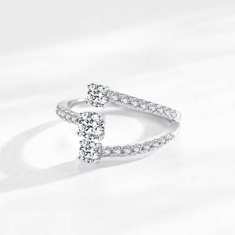 Ailmay 925 Sterling Silver Fashion Geometric Design Zirconia Finger Rings for Women Wedding Engagement Accessories Fine Jewelry