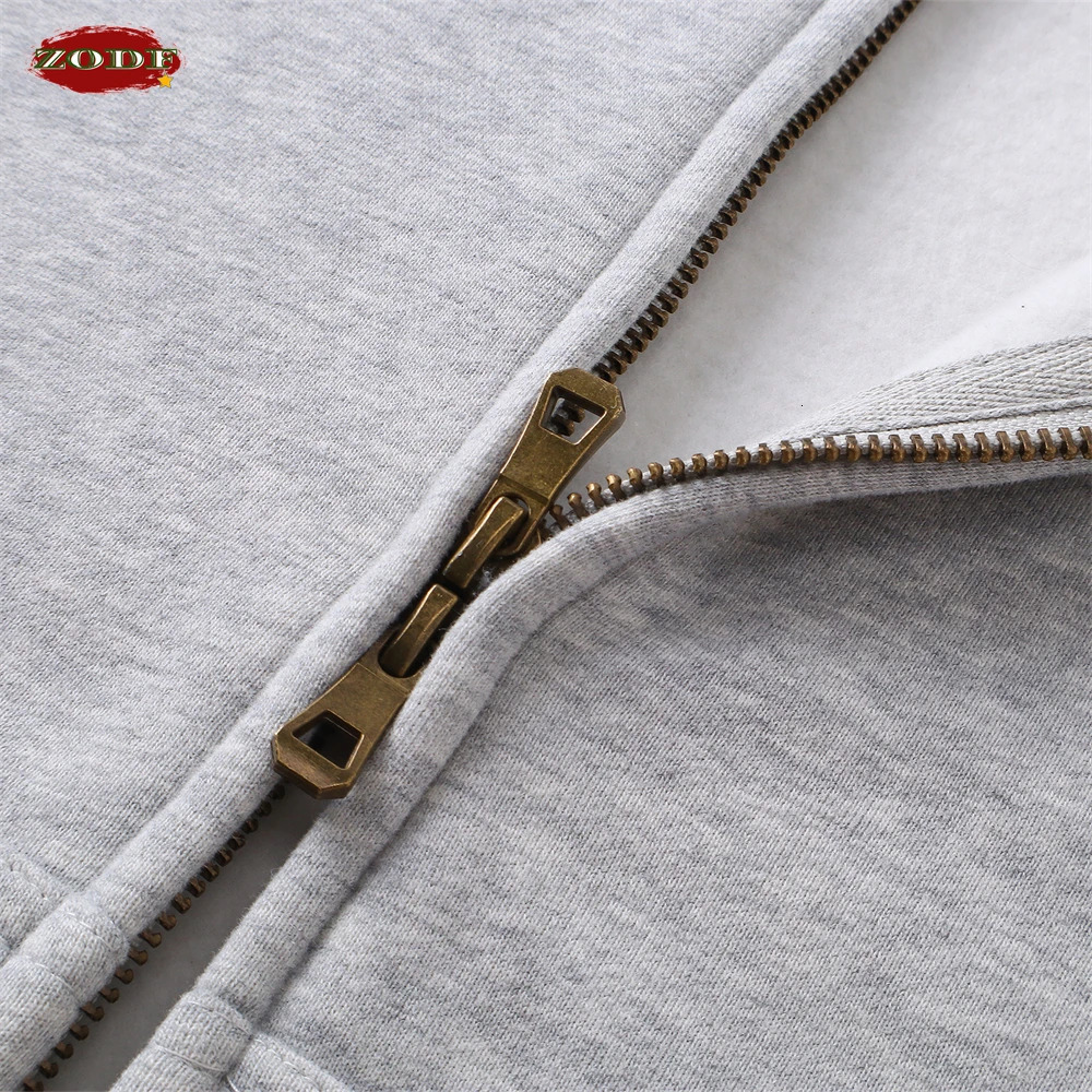 ZODF Trendy Winter Man Solid Fleece Boxy Hoodies Unisex 350gsm Double Head Zipper Hooded Sweatshirts Coat HY1122 251110