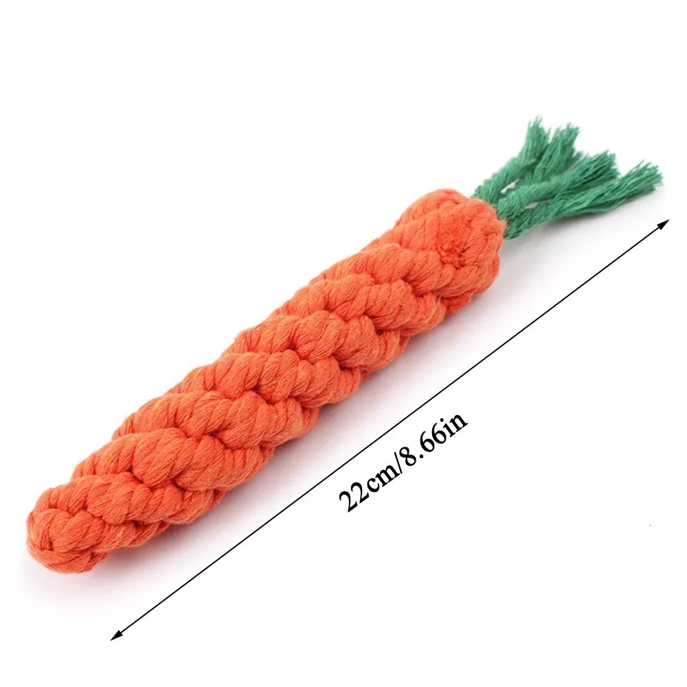 1Pcs Carrot Dog Bite Rope Pet Toys Safe Durable Braided Chew Resistant Puppy Molar Cleaning Teeth Cotton 251110