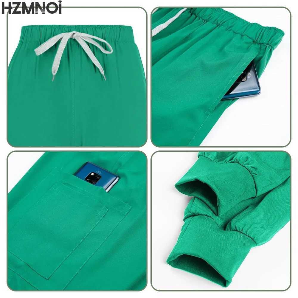 Scrubs Uniform Suit Short Slve V-neck Tops+jogger Pants Set Nursing Uniform Women Multicolor Pet Doctor Scrub Medical Workwear X250410