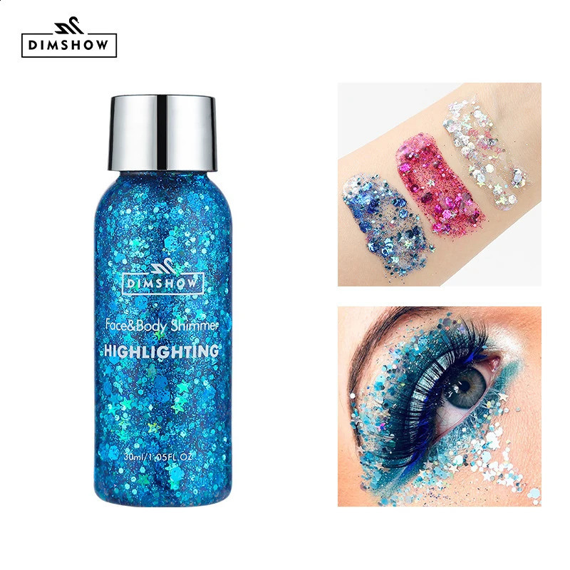 Body Glitter Chunky Gel Lotion Glitter Liquid Eyeshadow Mermaid Sequins Sparkling Face Hair Lips Nail Makeup Cosmetic Festival 250410