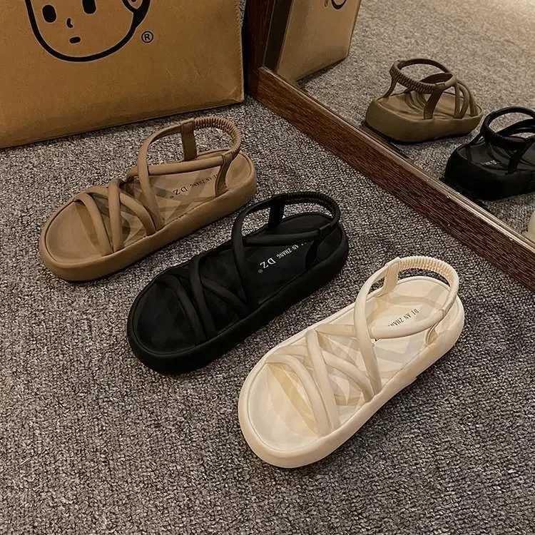 Versatile Womens Sandals Comfortable Roman Shoes Slippers Beach Shoes Thick soled Womens Shoes 2024 Summer New Zapatos Para MujeresXJ250410
