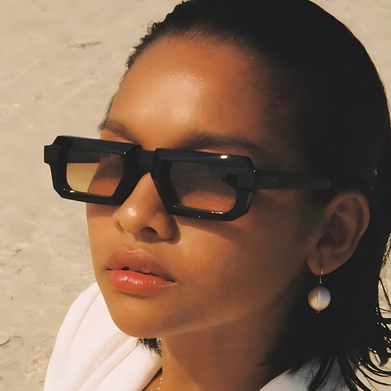 Men Square Minimalist Fashion Sunglasses UV 400 Protection European American Trendy Outdoor Sun Glasses