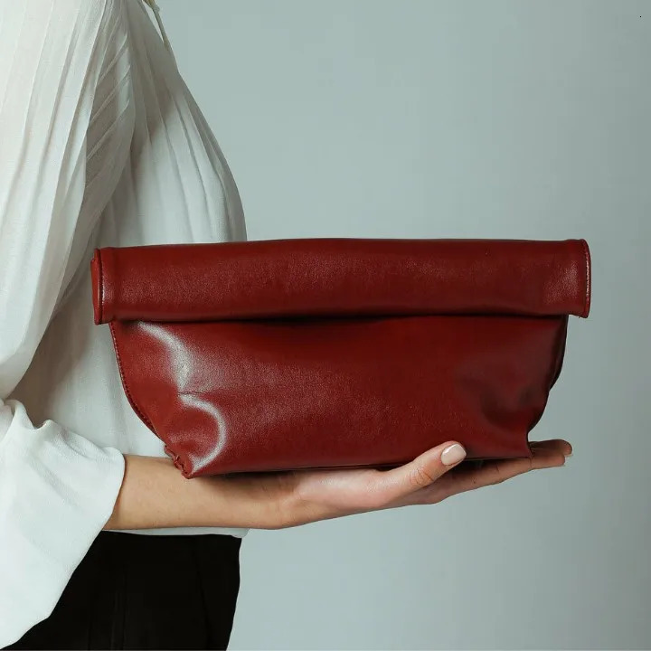 Vintage Women Clutch bag soft pu leather Lady evening bags Trend party girl Envelope Bag Fashion Burgundy Clutches purse 251106