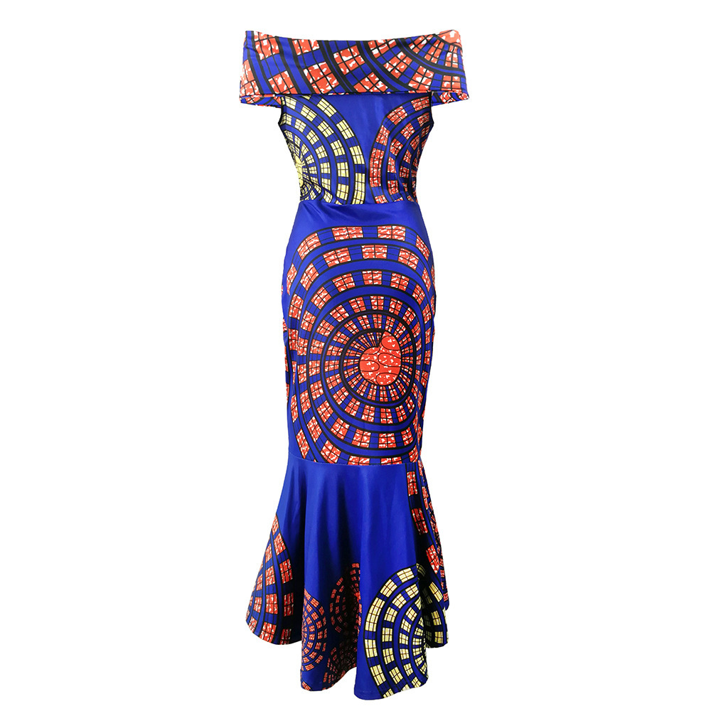 New Sexy Off Shoulder Print Wrap Hip Dress