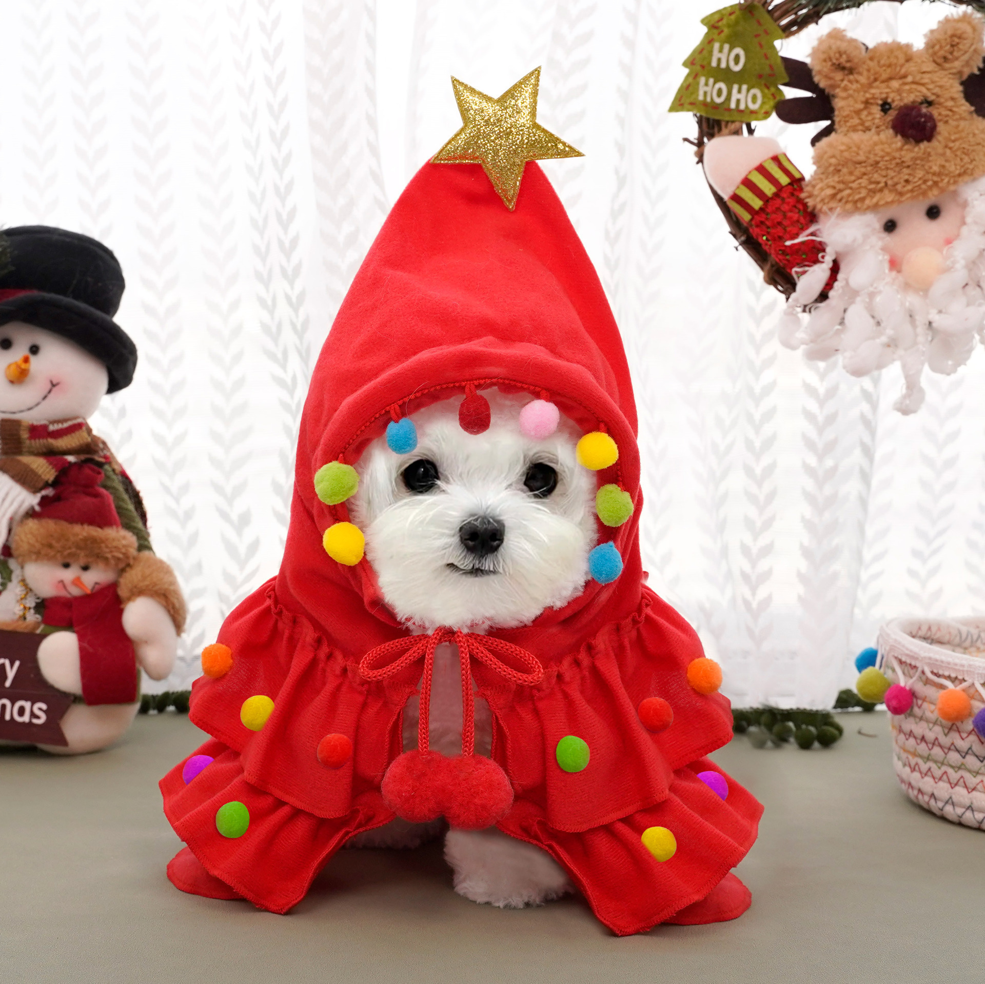 Winter Christmas Pet Cape for Dogs Holiday Costume Wholesale Festive Winter Coats for Pets Perfect Christmas Outfit for Cats Dogs