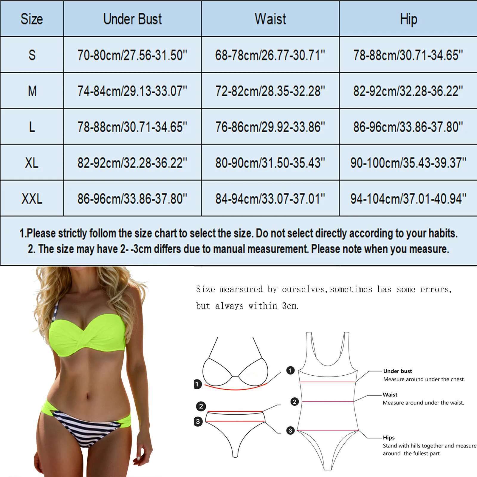 Sexy Push Up Bandeau Swimsuit Criss Cross Pleated Pure Color Stripe Low Waist Two-Piece Bikini Set Vacation Brazilian Swimwears