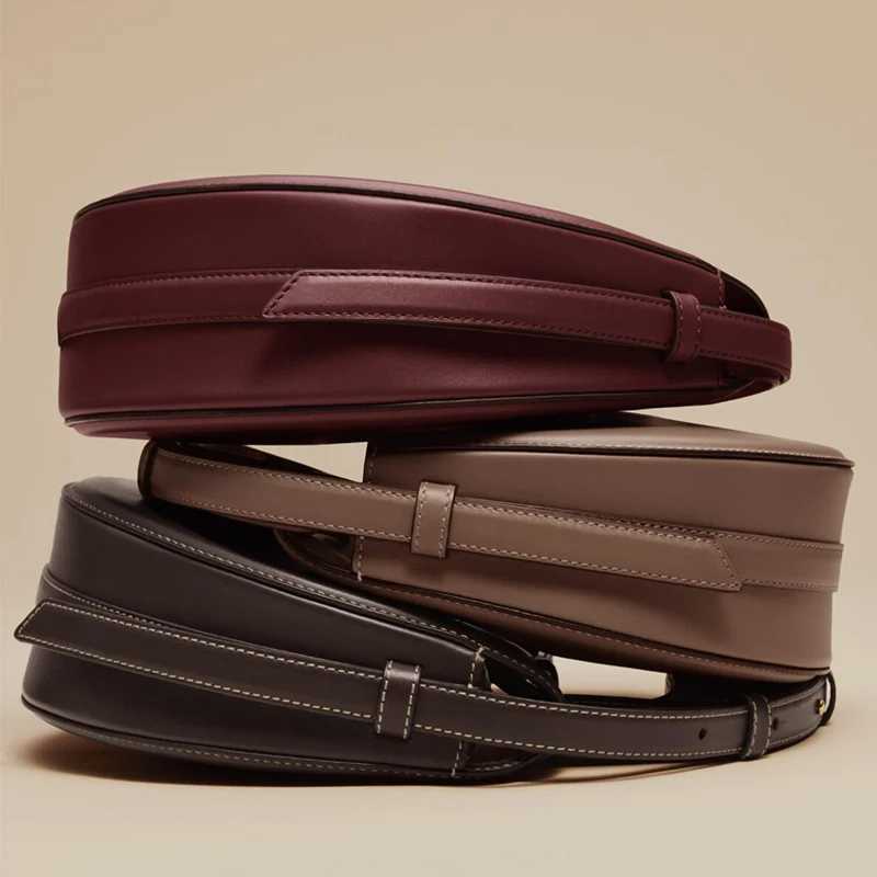 Niche single-shoulder crossbody bags genuine leather womens shoulder bags crescent-shaped bags crescent bagsT251110