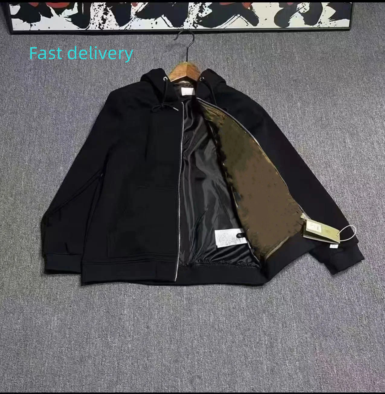 Men's hooded sweatshirt designer cardigan men's and women's fashionable street pullover loose hooded couple high-quality velvet pure cotton jacket