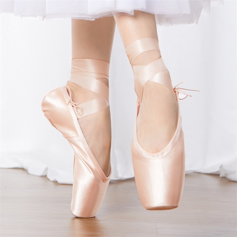 Professional Ballet Pointe Shoes With Genuine Leather Sole Women Satin Ballet Shoes With Ribbons For Professional Ballerina 251023ww