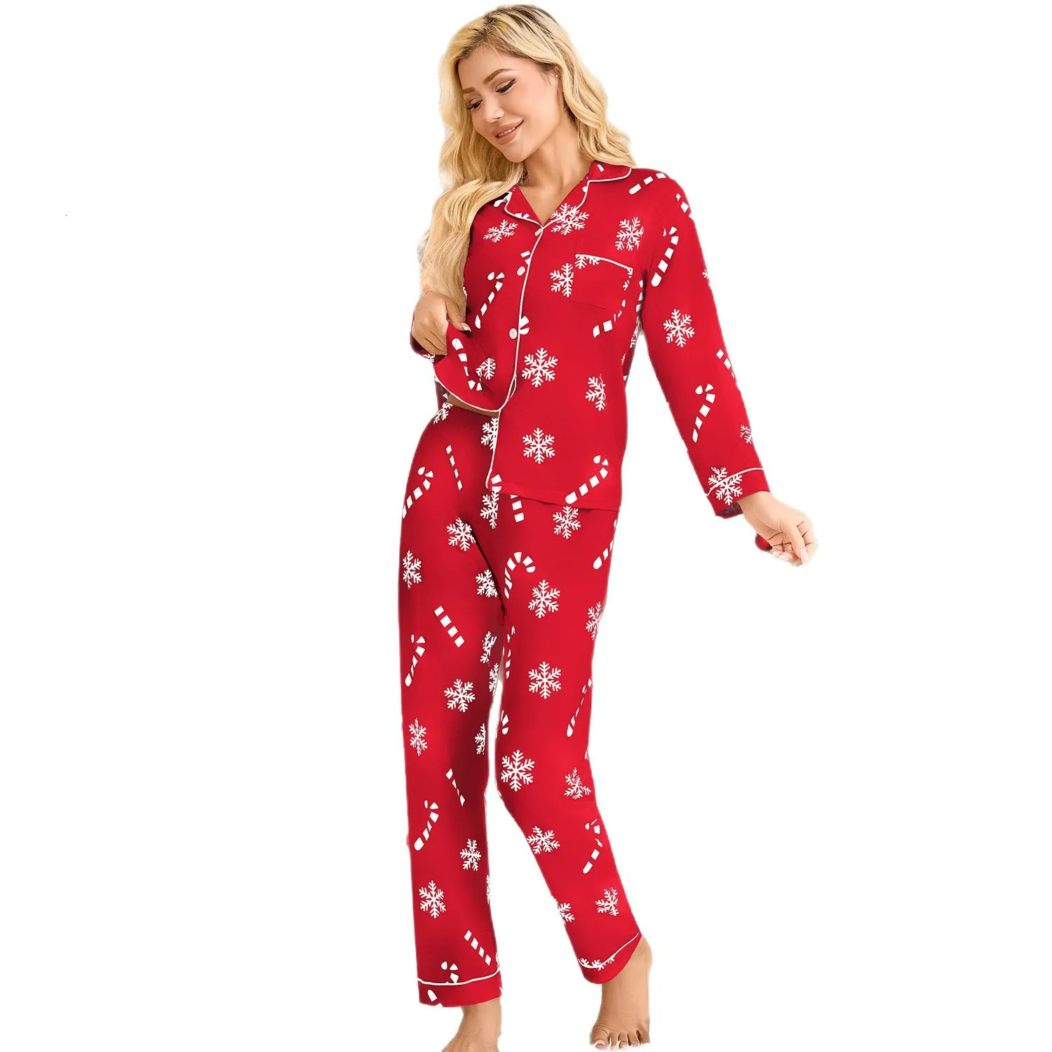 Family Christmas Pajamas for Women Pajama Sets Pajamas Set Woman Womens Home Clothes Trousers Womens Suit Sleep Lounge 251106