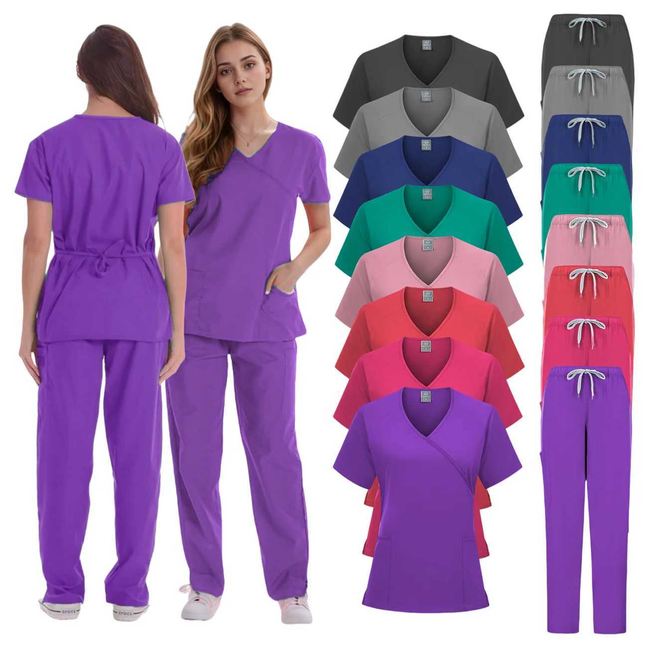 Clinical Uniforms Woman Uniforme Clinica Dental Joggers Scrubs Suit Medical Hospital Scrubs Uniform Set Spa Work Clothes X250410