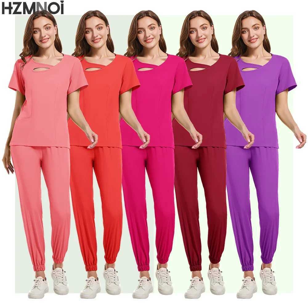 Unisex Medical Uniforms Men Women Nursing Clothes Beauty Come Nurse Scrubs Sets Doctor Dentist Workwear Clinical Tops Pants X2504101