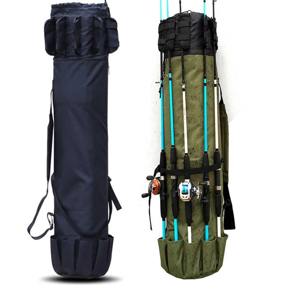Multifunctional Fishing Rod Bag 24*110CM Fishing Tackle Bag Big Capacity Oxford Fishing Reel Gear Storage Case Foldable Package Z250411