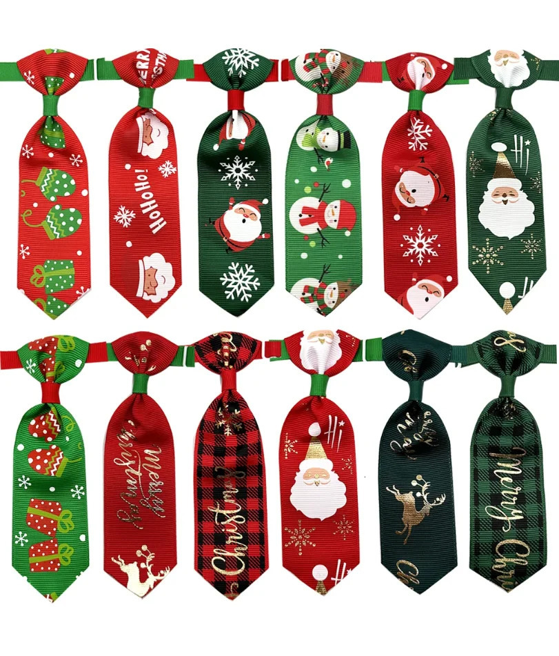 50pcs Xmas Dog Accessories Christmas Pet Dog Tie Collar Small Dog Cat Puppy Neckties Bowtie Holiday Pet Dog Grooming items 251110
