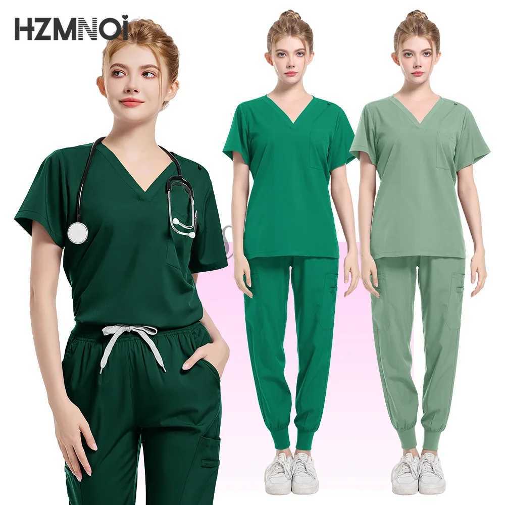 Women Scrubs Suits Surgical Tops Pants Multicolor Workwear Casual Jogger Clothes Hospital Doctor Nurse Uniform Medical Scrub Set X2504101