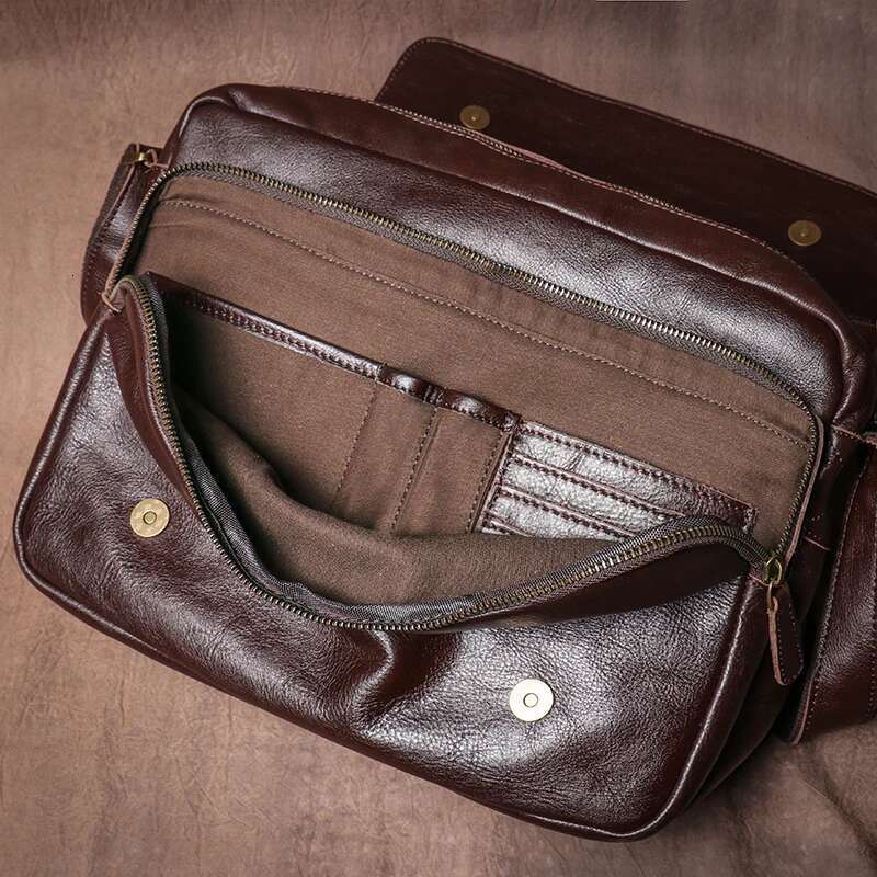 Women's Bags LUOKIR Classic Flap Messenger Casual Real Leather Shoulder Bag Men's Briefcase Crossbody Computer For 13 Inch Laptop