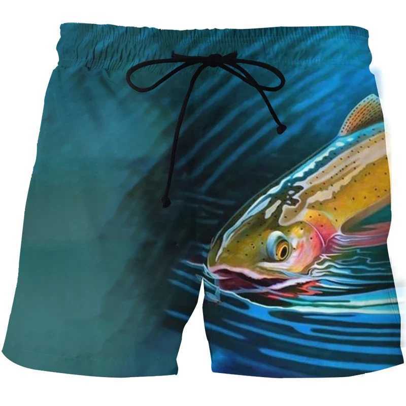 3D Landscape Fish Summer Pants Sports Beach Pants Animation Printing Comfortable Leisure Quick drying Mens Surfing Pants Fitness 2025W250410