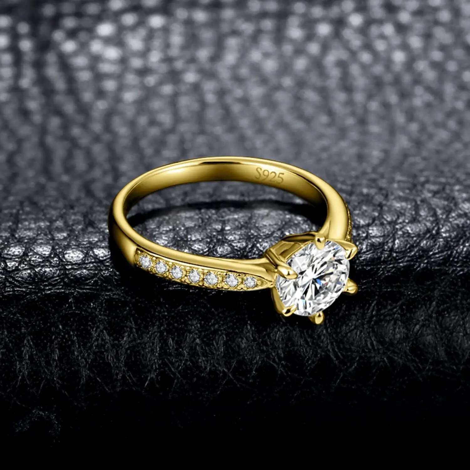 Classic 1-carat Moissanite Ring GRA Certificate Laboratory Diamond Rings Womens Wedding Jewelry 18K Gold Plated S925 Silver
