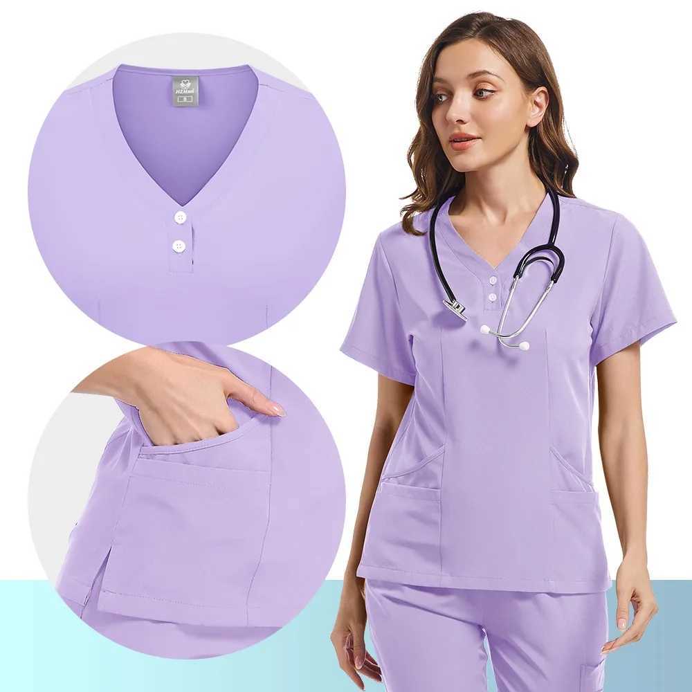 High Quty Medical Uniforms Women Scrubs Sets Nursing Accessories Hospital Beauty Sn Spa Work Clothes Suit Surgical Gowns X2504107