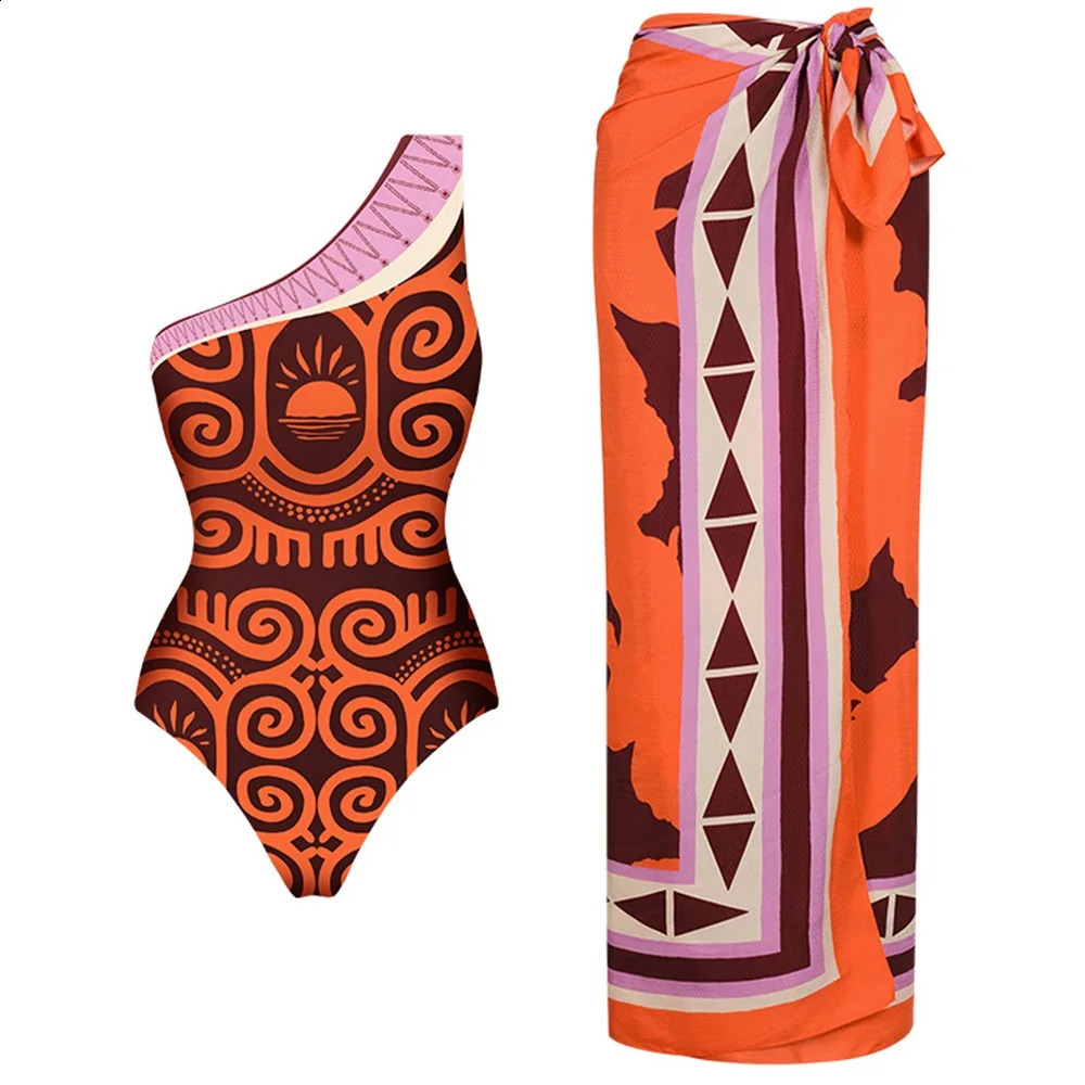2025 Arrival Push Up One Piece Swimsuit Ruffle Beach Wear Swimwear Women Wrap Skirt Swimsuit Cover Up Sexy Sarong Plage 250410