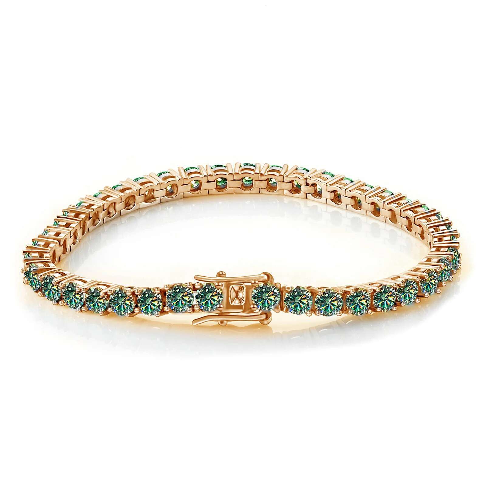 3MM Green Moissnaite Tennis Bracelet for Women GRA Certificate Red Laboratory Diamond Bracelet S925 Silver Wedding Jewelry Gift