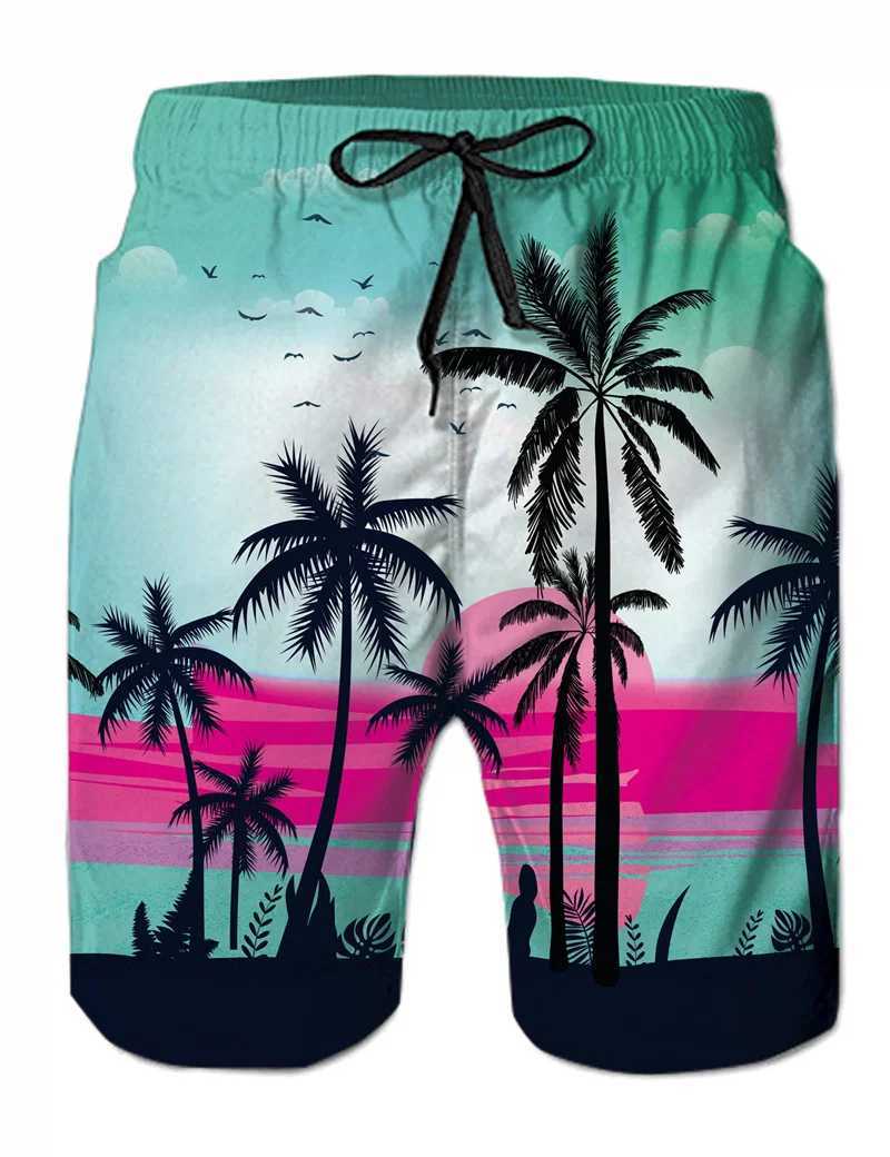 Interesting animal dinosaur beach shorts mens 3D printed surfboard shorts summer Hawaiian swimsuit pants cool ice shortsW250410