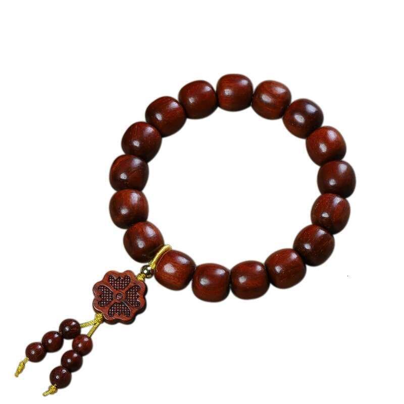 UMQ Natural Small Leaf Rosewood Old Diy Bracelet Men's and Women's Jewelry Clover Pendant Buddha Beads Wenwan