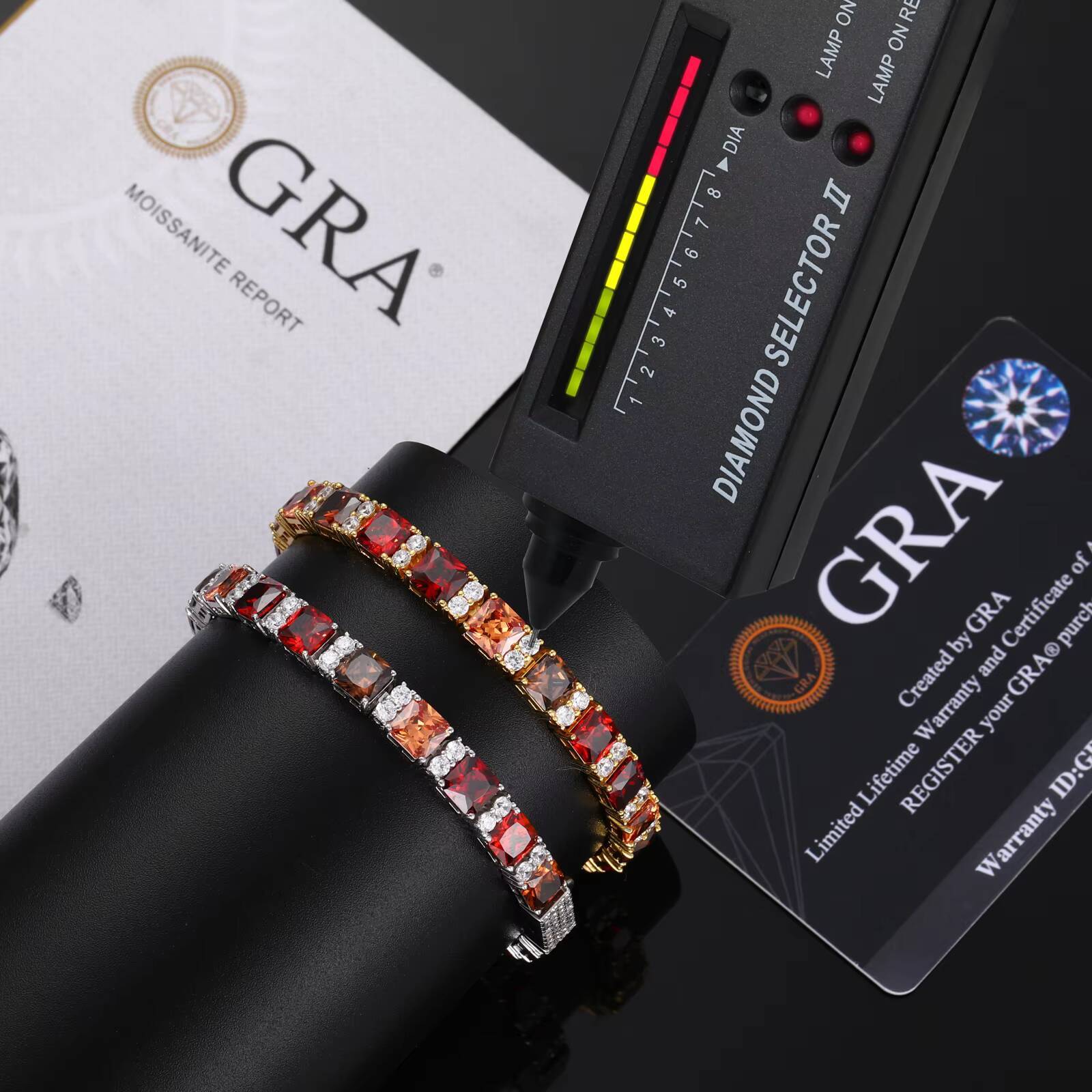 Fashion Jewelry Unisex 925 Sterling Silver VVS Moissanite Diamond Princess Cut Mocha Mousse Brown Moissanite Tennis Bracelet