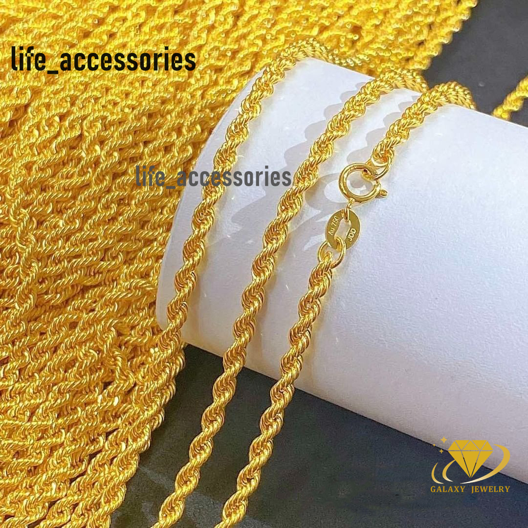 Cadena De Oro 18k Twisted Rope Chain Solid Gold Jewelry Gold Rope Chain Au750 18 Karat Pure Gold Rope Chain Necklace