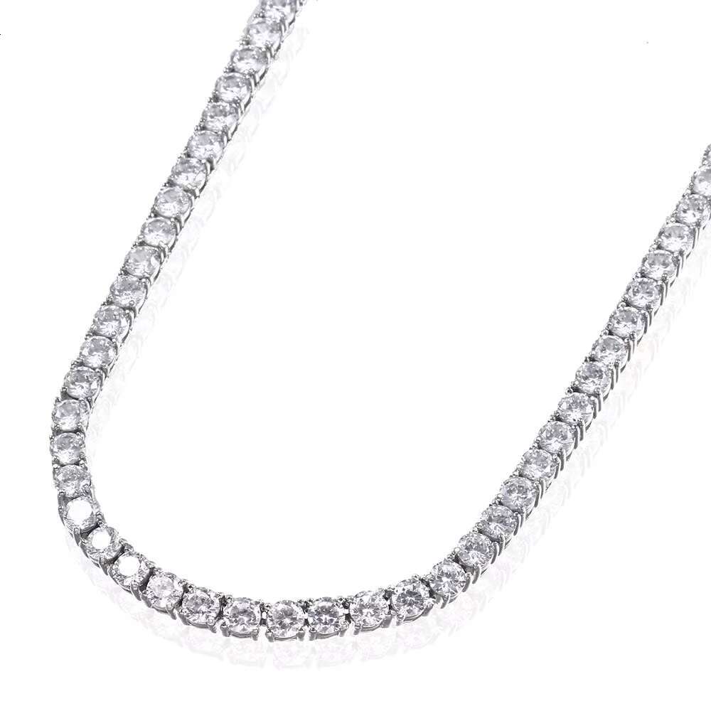 3MM 4MM 5MM Moissanite Tennis Necklace Moissanite Manufacturer Jewelry Gift Hip Hop Fashion Cuban Chain Necklace