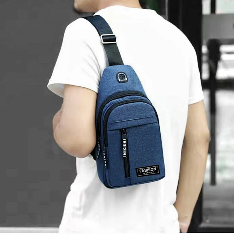 2025 Multifunctional Chest Bag Mens Fashion Trend Oxford Cloth Shoulder Korean Style Casual Waterproof Messenger 251110