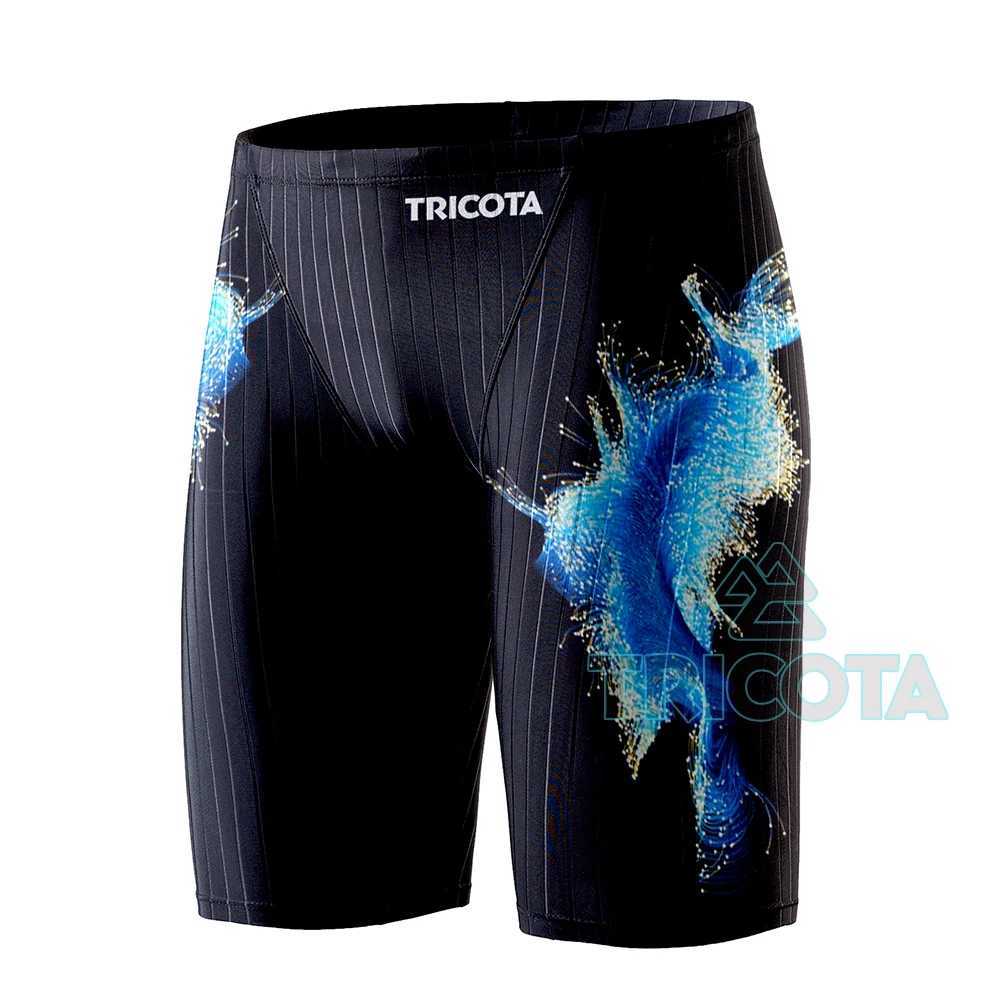 Mens Swimming Jammer Endurance Sports Training Swimsuit Racing Swimming Trunk Line Mens Swimming Jammer Team Set Short Trunk LineW250410