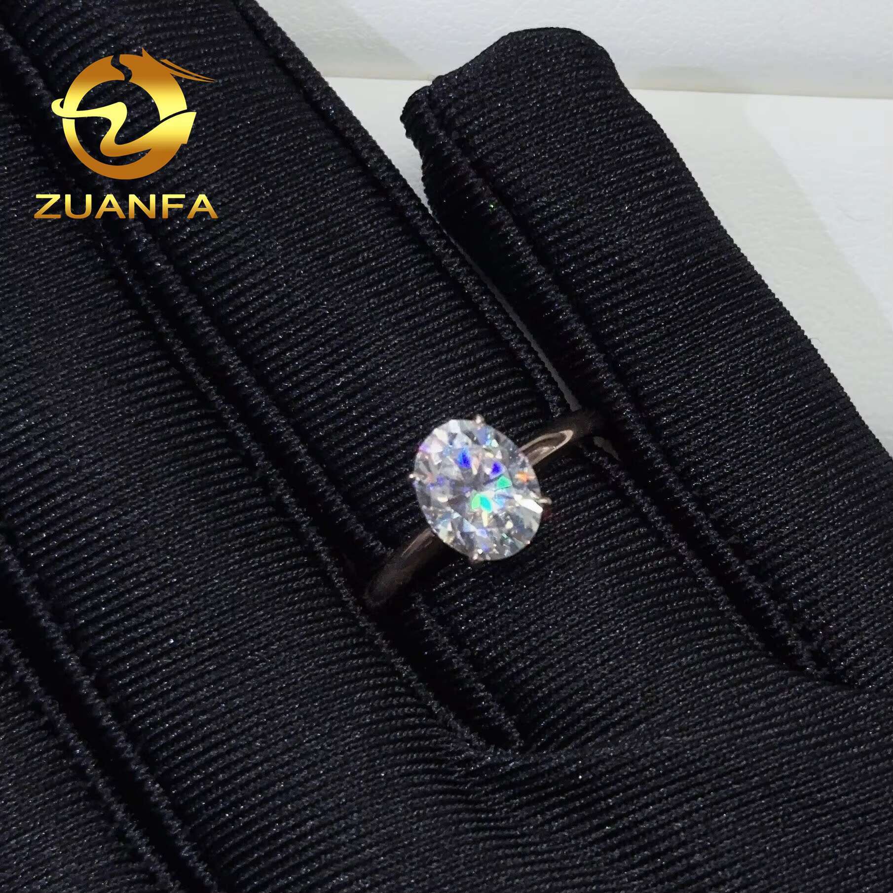 10k 14k 18k Rose Gold D VVS Oval Cut Moissanite Women Engagement Ring Fashion Solitaire Wedding Band Hiphop Diamond Ring
