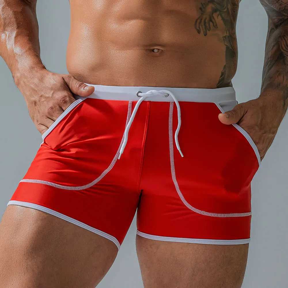 Brand Mens Swimsuit Luggage Outdoor Sexy Summer Stretch Beach Surfing Swimsuit Shorts Mens Swimsuit Swimming PantsW250410