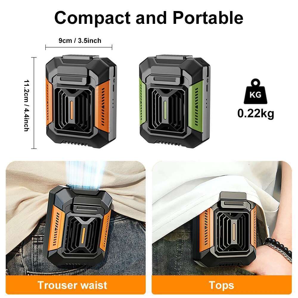 Portable Mini Hanging Neck USB Rechargeable Small Outdoor Camping Waist Clip Fan with LED Light Power Bank