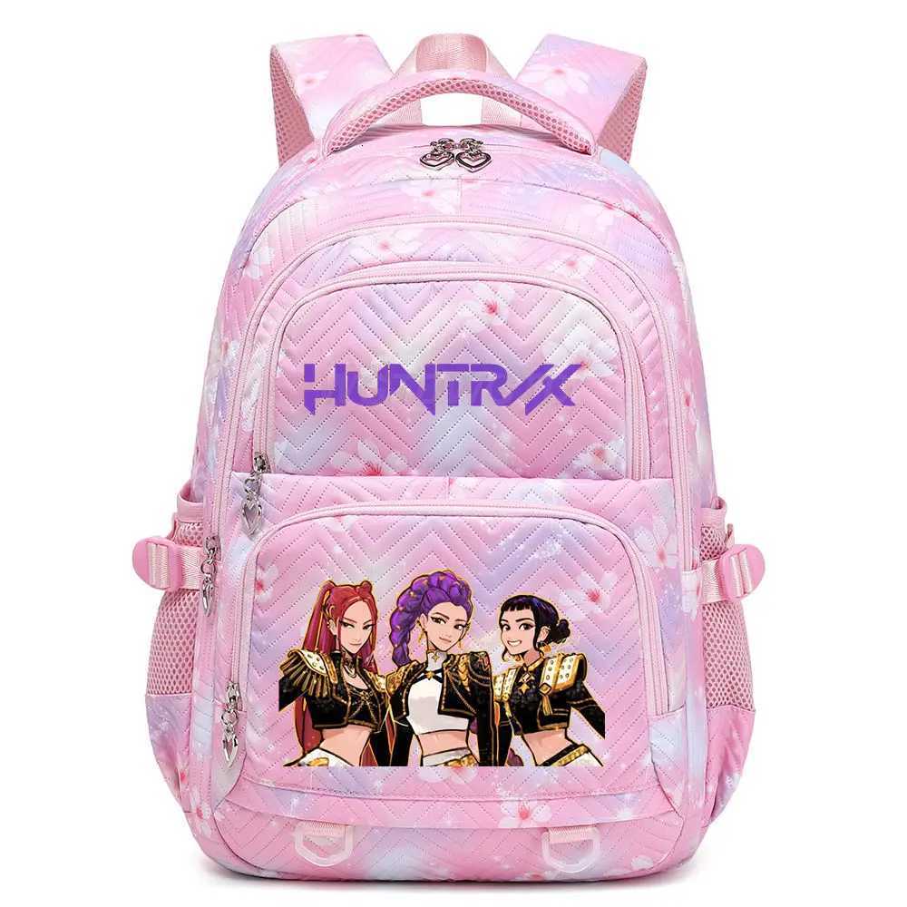 KPop Demon Hunters Backpack Rumi Mira Zoey HUNTR/X Saja Boys Print Cartoon School Bag Large Capacity Student Travel Backpacks Z251111