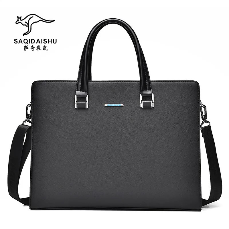 PVC fashion mens bag mens computer bag handbag single shoulder cross bag mens business briefcase 250410